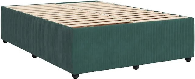 vidaXL Bettgestell aus Samt in Dunkelgrün B/T/H: 140 x 200 cm - Bild 1