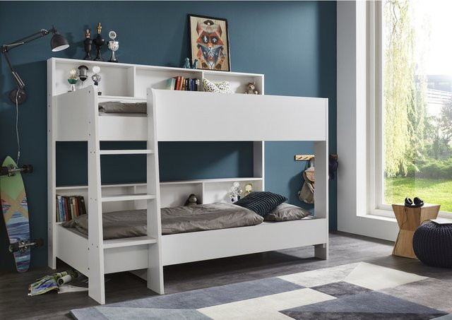 Relita Etagenbett SWAY in Weiß mit 2 Liegeflächen und Regalen, B/T: 90 x 200 cm - Bild 1