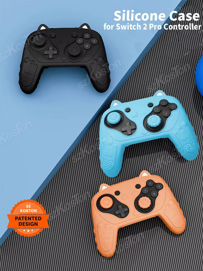 SZKOSTON Silikon-Schutzhülle für Nintendo Switch 2 Pro Controller in Orange mit Daumengriffen und Kappen - Bild 5