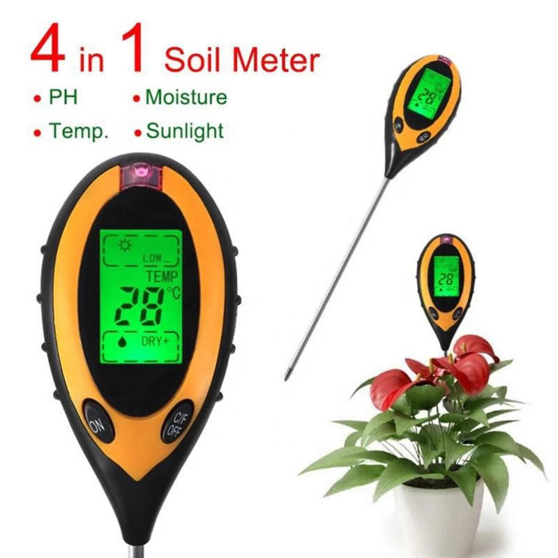 Kkmoon 4-in-1 Bodenuntersuchungsinstrument in Gelb für Garten, Rasen und Gemüsegarten zur Messung von Licht, Temperatur, Luftfeuchtigkeit und pH-Wert - Bild 8
