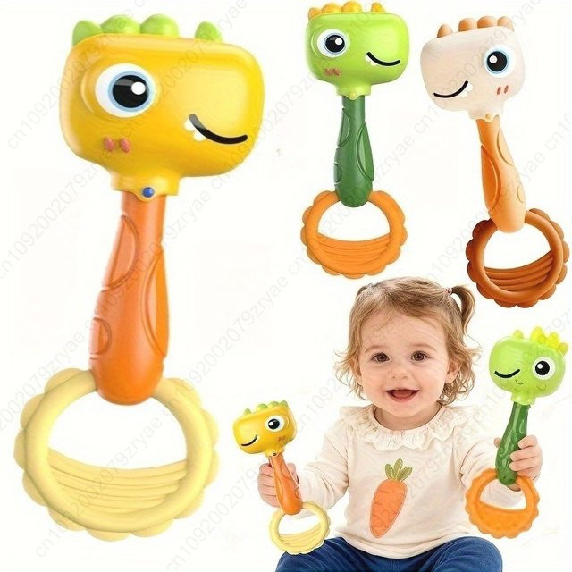 dutora Baby-Dinosaurier Rassel, mit Crinkle-Sound, Braun, Bunt / Mehrfarbig - Bild 1