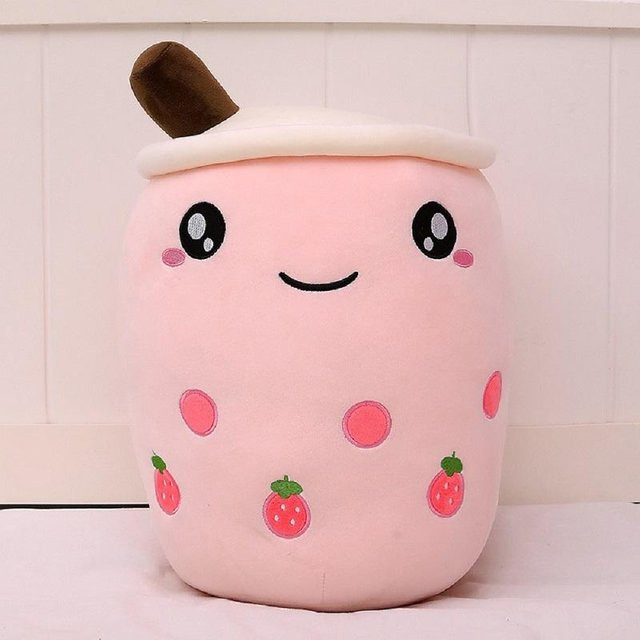 Kawaii Bubble Tea Plüschtier Kissen, 35cm, Rosa / Pink - Bild 1
