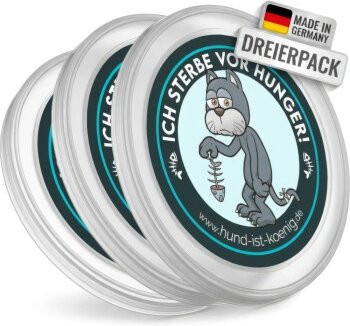 HUND IST KÖNIG Dosendeckel in Beige für Tierfutter, BPA-frei, passend für 200g und 400g Dosen - Bild 1