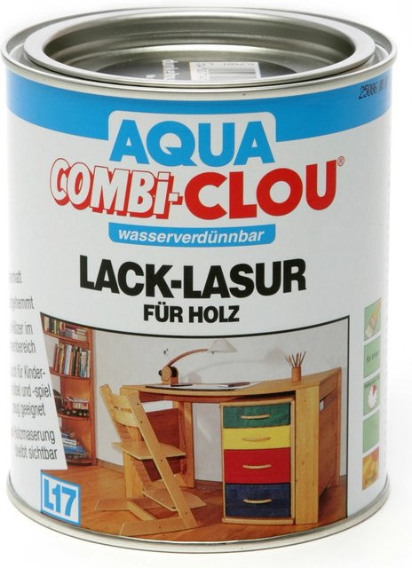 Clou Aqua Combi-Clou Lack-Lasur Weiß halbtransparent 750 ml - Bild 1