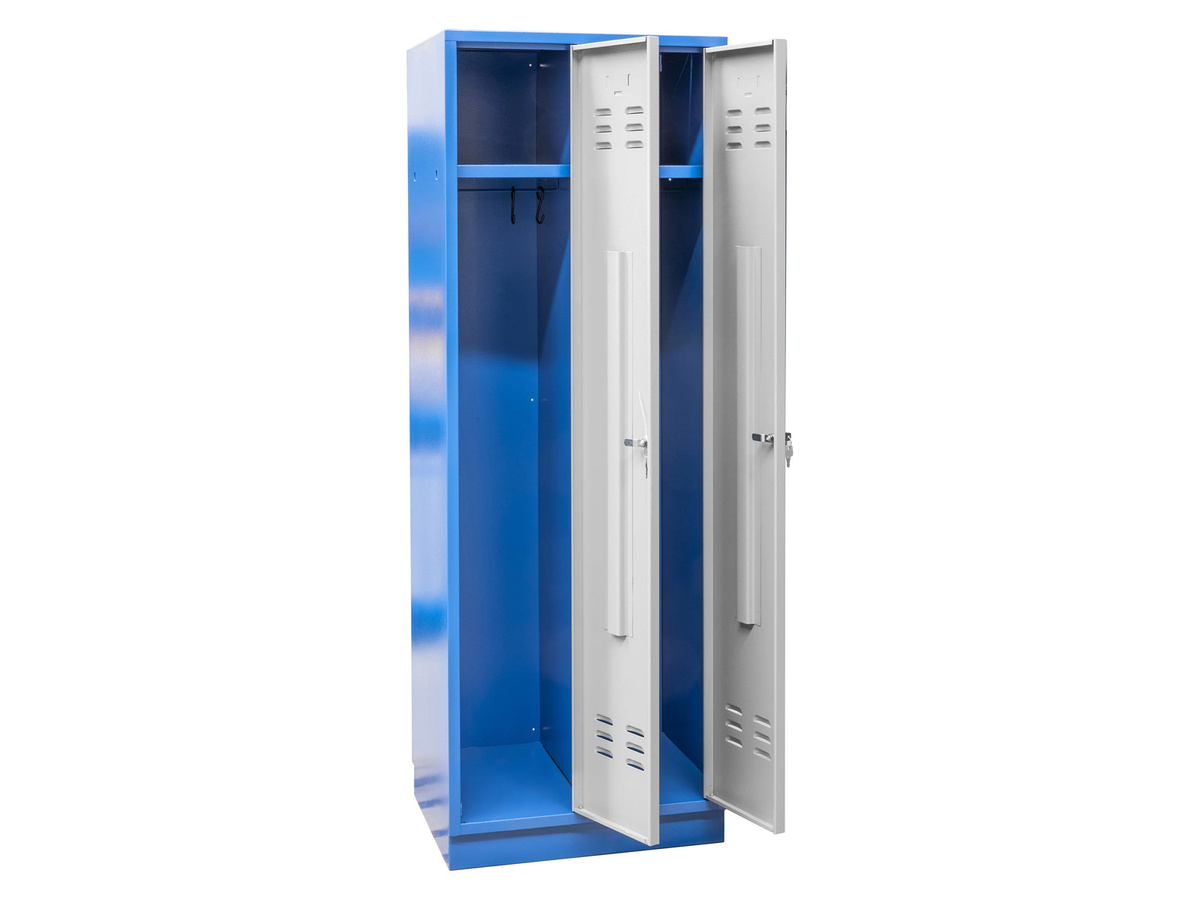 GÜDE Garderobenschrank TYP GS 2 aus Stahl in Grau-Blau mit 2 Türen, Kleiderstange und Regalböden, H x B x T: 177,5 x 50 x 50 cm - Bild 2