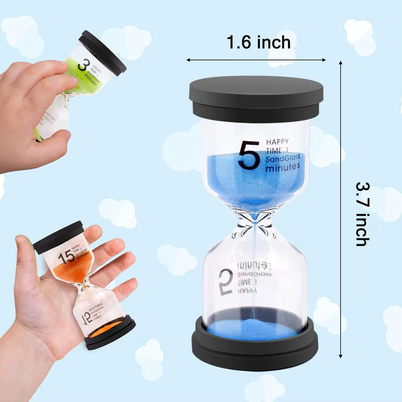 Minimalistische Sanduhr aus Glas in Mehrfarbig als dekorativer Sandtimer für Kinder und Home Decoration - Bild 3