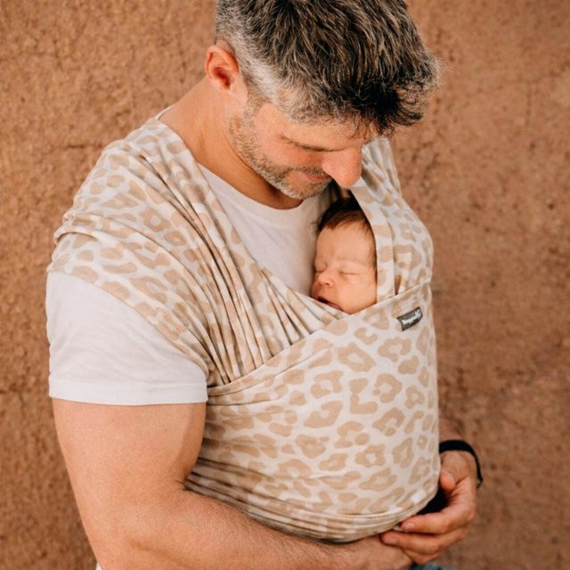 Hoppediz Babytragetuch Stretchy Wrap aus Baumwolle in Beige - Bild 1