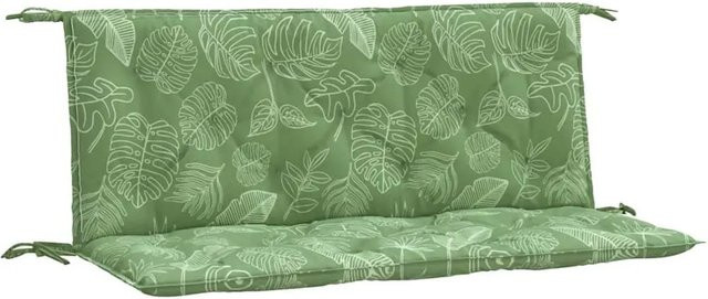 vidaXL Gartenbank-Auflagen 2er-Set mit Blattmuster aus wasserabweisendem Polyester, B/T/H: 120 x 50 x 7 cm - Bild 1