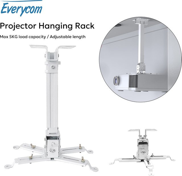 Everycom Universal-Projektorhalterung zur Deckenmontage, verstellbares Zubehör für LCD- und DLP-Projektoren, Belastbarkeit bis 5 kg - Bild 1