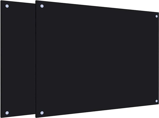 vidaXL Küchenrückwände aus Hartglas, 2 Stück, Schwarz, B: 80 cm, H: 60 cm - Bild 1