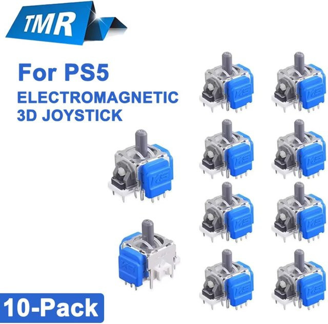 K-SILVER JS13 PRO+TMR/Hall 3D-Joystick für PS5 Anti-Drift Elektromagnetische Analog-Thumbsticks in Silber und Blau - Bild 1