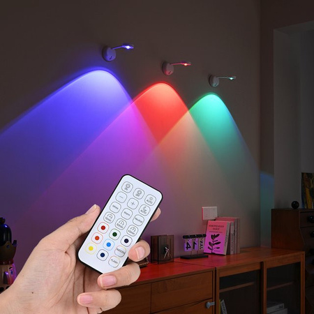 KFV Kabellose LED Wandleuchte mit Bewegungssensor und RGB Beleuchtung, Wiederaufladbare dimmbare Designer Lampe in Multicolour für Innen und Außen