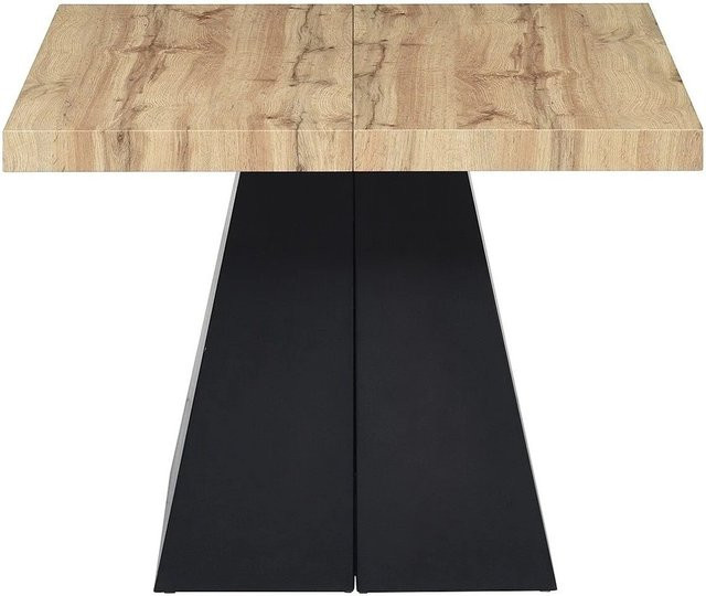 Vente-unique Esstisch Emelia aus MDF und Metall, erweiterbar, Naturfarben Hell und Schwarz, B: 250 cm, T: 100 cm, H: 75 cm - Bild 1