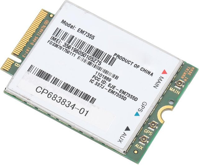 Sierra Wireless AirPrime EM7355 4G LTE Notebook Modul, 100Mbps, NVMe/M.2, Grau - Bild 1