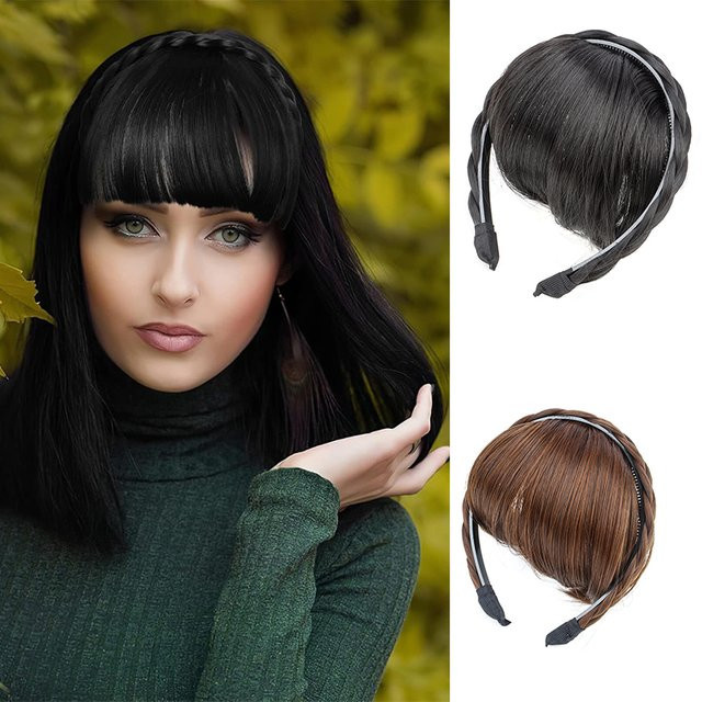 ISIGROSI Haarknall mit Stirnband-Zöpfen und Pony, Braun, Damen - Bild 1