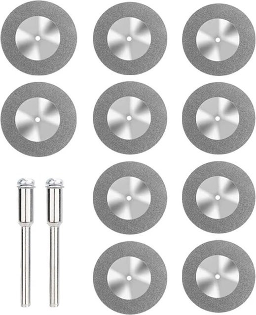 SI FANG Diamant-Trennscheiben Set 10 Stück, Mini-Kreissägeblätter für Dremel-Rotationswerkzeuge, Silber, für Holz und Stein - Bild 1