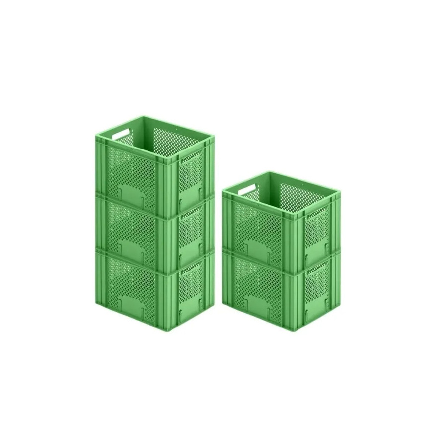 CHEFGASTRO SparSet 5 Eurobehälter Obst- und Gemüsekasten in Grün, H x B x T: 27,2 x 30 x 40 cm, 26 Liter Transportbox - Bild 2