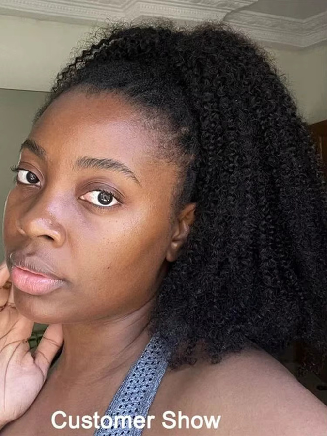 Tomiyaa Echthaar-Pferdeschwanz Afro Kinky Curly, Damen - Bild 7