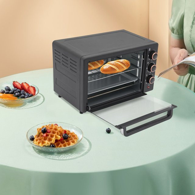 Bymaocar Elektroofen mit Grillfunktion, 1000W, 22L, Schwarz - Bild 1