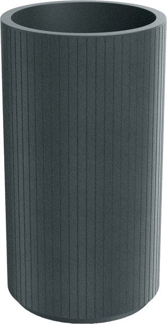 Prosperplast Blumentopf Coro modern gerippt in Graphit, Höhe: 70 cm, Durchmesser: 40 cm - Bild 1