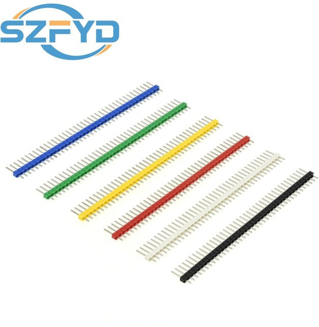 SZFYDOSH 10er Set 40-Pin Einreihige Männliche Pin Header Stecker Streifen, 2,54 mm, Bunt - Bild 1