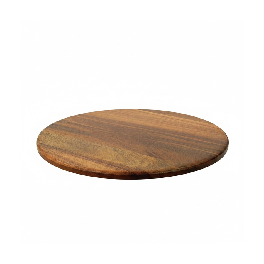 Relaxdays Drehteller aus Akazienholz in Natur und Schwarz, Durchmesser: 40,6 cm, Höhe: 2 cm - Bild 2