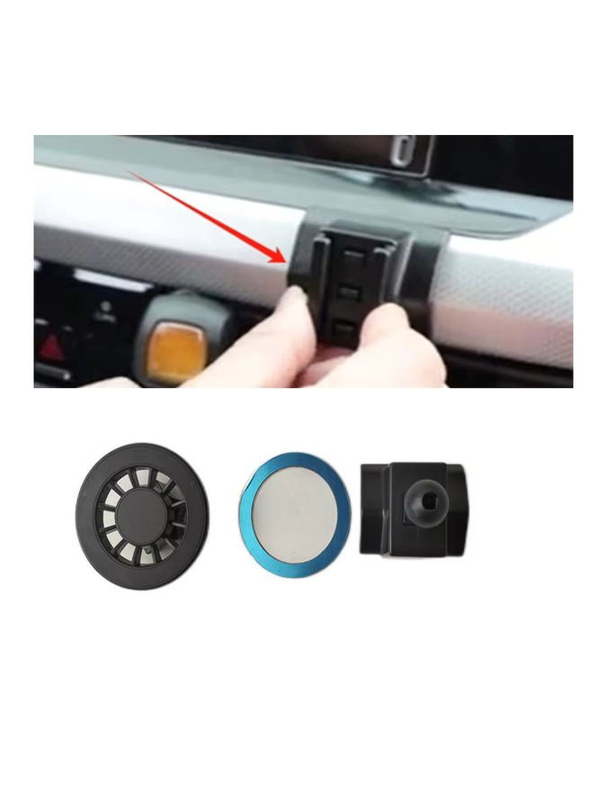 Magnetische Smartphone-Halterung aus ABS-Material für Volkswagen Golf 8 MK8 (2021-2023) in Schwarz - Bild 3