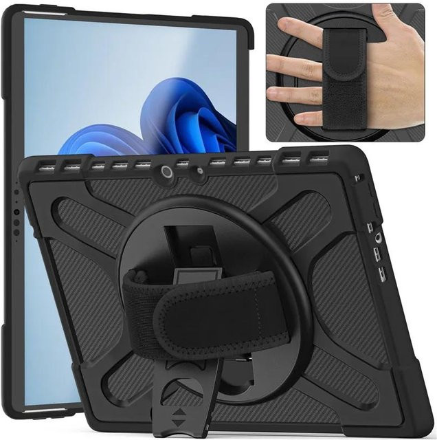 Stoßfeste 360 Grad drehbare Tablet Hülle für Microsoft Surface Pro und Surface Go in Schwarz - Bild 1