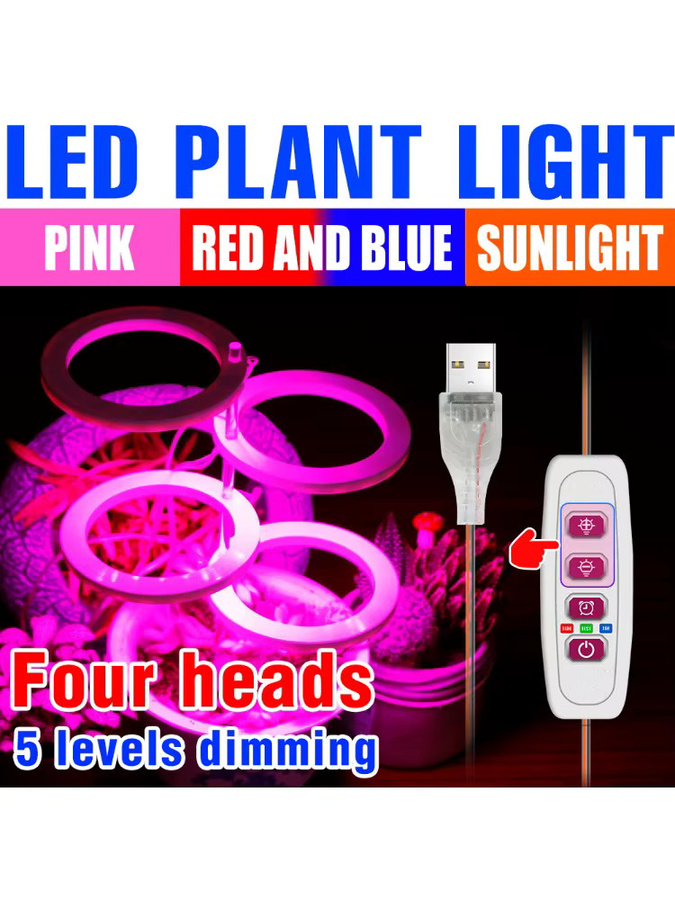 CanLing LED-Pflanzenlampe für den Innenbereich mit Vollspektrum, dimmbar via USB 5V für Sukkulenten, Kakteen und Hydrokultur - Bild 4