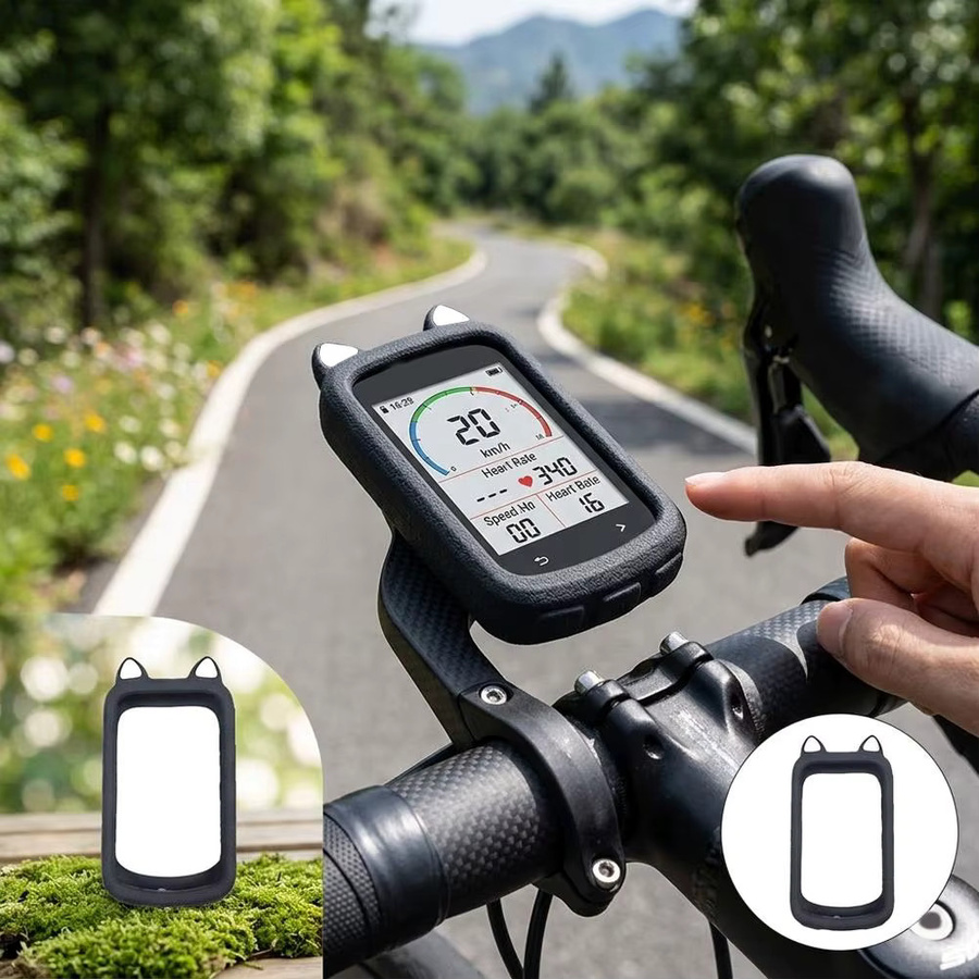 Silikonhülle für iGPSPORT BSC500 Fahrradcomputer inklusive Displayschutzfolie in Schwarz - Bild 4