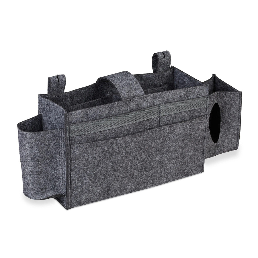 Relaxdays Betttasche aus Filz für das Hochbett in Dunkelgrau mit 8 Fächern, B/T/H: 43 x 23 x 11 cm - Bild 2