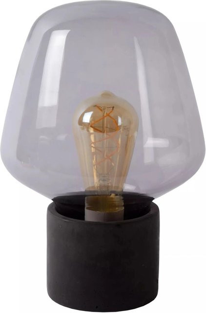 Licht-Erlebnisse Tischleuchte Modern aus Metall und Rauchglas in Grau Transparent, Höhe: 29,5 cm, E27 - Bild 1