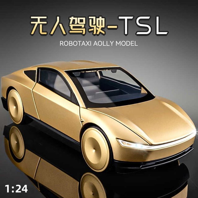 WELLY Robotaxi Modellauto 1:24 aus Metall in Gold als Sammlerstück und Dekoration - Bild 1