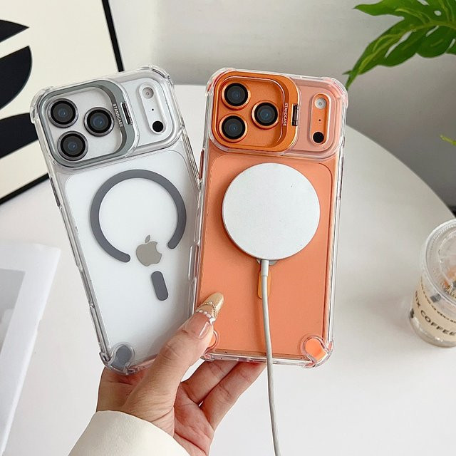 Transparente Magnetische Linsenständer-Handyhülle für Apple iPhone 17 16 15 14 13 12 11 Pro Max Plus mit Bare-Feel-Schutz und Stoßfestigkeit - Bild 1