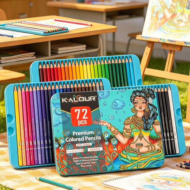 Hopk Künstler-Set mit 72 professionellen Ölfarbstiften in Mehrfarben zum Skizzieren und Zeichnen - Bild 1
