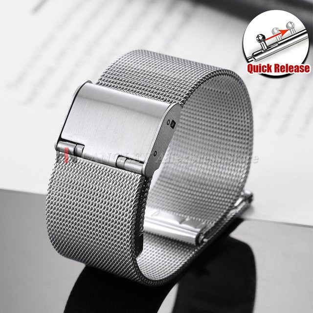 langley Uhrenarmband Edelstahl, Milanaise, Silber, Unisex - Bild 1