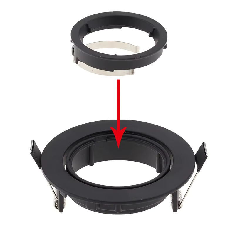 10er Set JOYINLED LED Einbaustrahler GU10 Rund aus Aluminium in Schwarz, auf Putz montierbar und verstellbar - Bild 2
