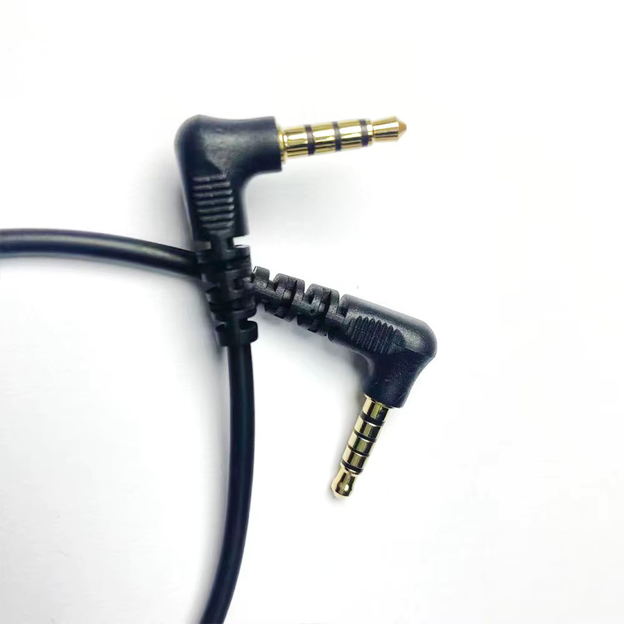 CADDX Audiokabel 3,5 mm Jack 4-polig auf 5-polig mit 90 Grad Winkel in Schwarz - Bild 2
