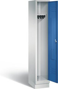 C+P Garderobenschrank Classic aus Stahl mit Front in Enzianblau und Korpus in Lichtgrau, H x B x T: 180 x 32 x 50 cm - Bild 1