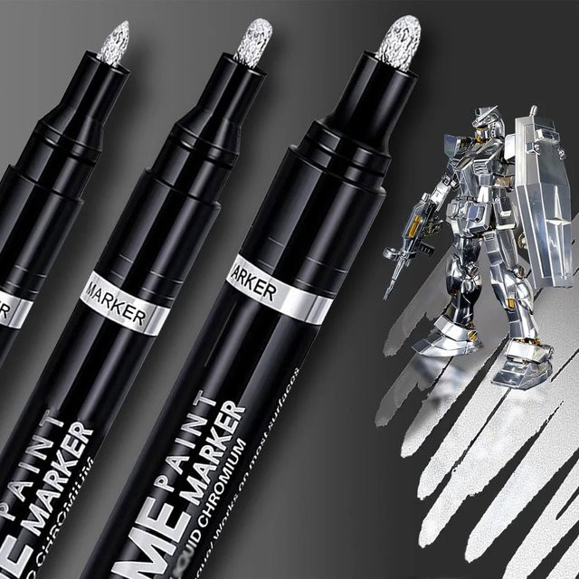 Kissbuty Spiegel Chrom Markierungsstift Set mit Gold und Silber für DIY Kunsthandwerk und Auto Styling - Bild 1