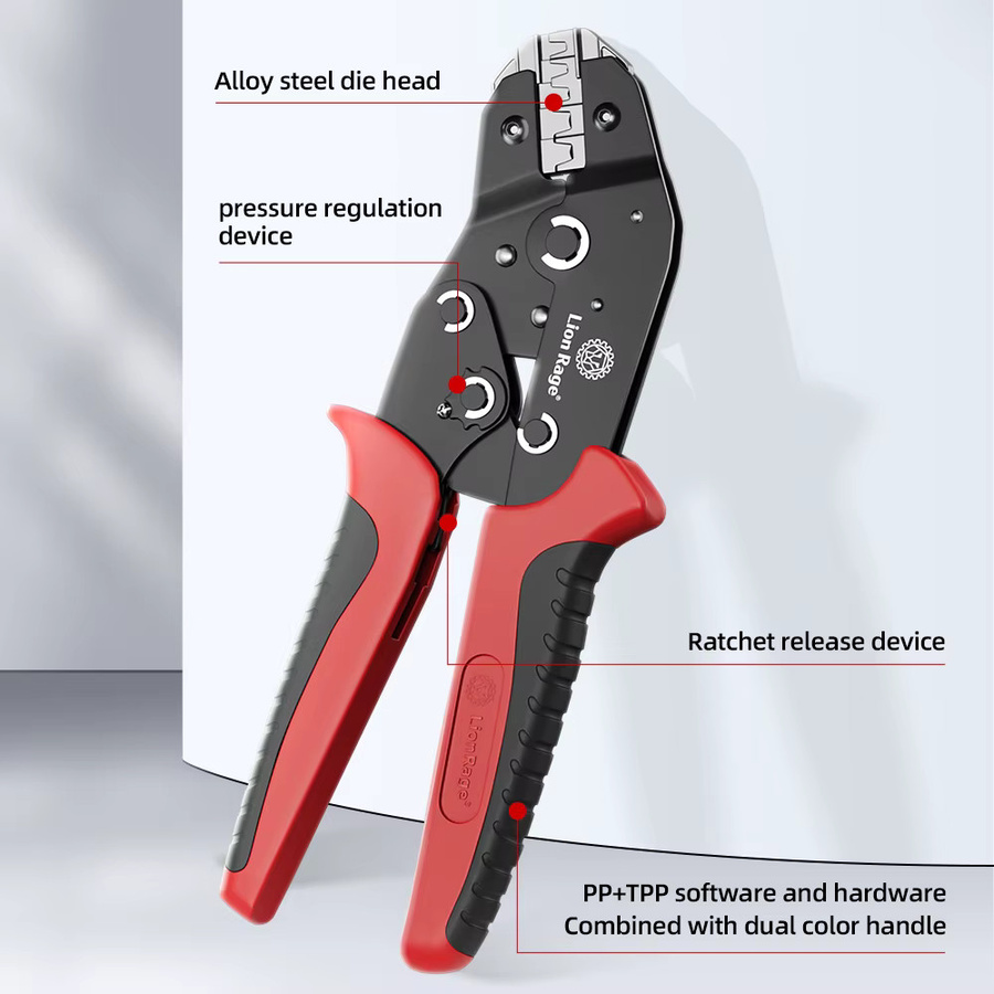 Lion Rage Crimp-Minenwerkzeug SN-68B Pro Drahtratszange in Rot für PH2.0/XH2.54/2.8/3.0/3.96/KF2510/JST Terminals, 0,08–1,5 mm2/AWG28–16 - Bild 6