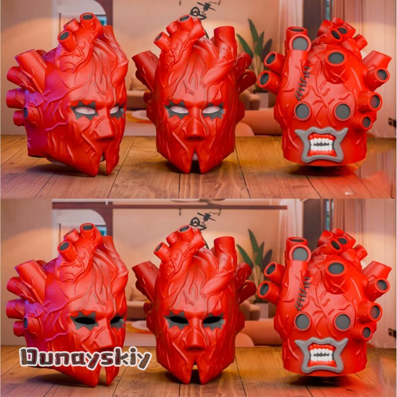 Panda Rich Cos Dorohedoro Shin Herzmaske, Latex-Kopfbedeckung, Anime Horror Maske - Bild 2