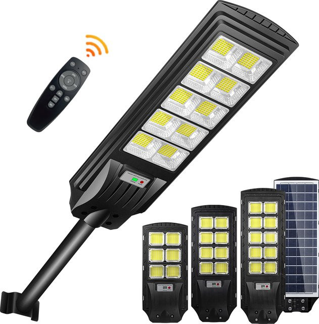BOYI Solar LED Außenleuchte mit Bewegungsmelder, IP65 wasserdicht, Wandmontage, Schwarz - Bild 1