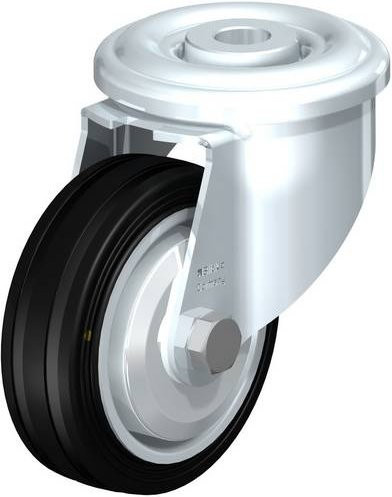 Blickle Lenkrolle LER-VE 80R-EL-FA in Schwarz und Silber, Rad-Durchmesser: 80 mm, Tragfähigkeit: 50 kg - Bild 1