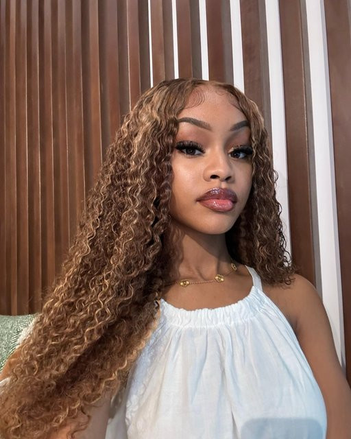 UVEOUS Echthaarperücke Deep Wave, P4/27 Ombre Highlight, Damen - Bild 1