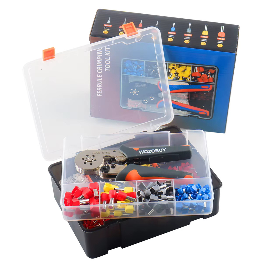 WOZOBUY Elektrisches Aderendhülsenpresswerkzeug Set mit Aufbewahrungsbox und Ferrule-Crimping-Zange HSC8 6-4A/6-6 - Bild 3