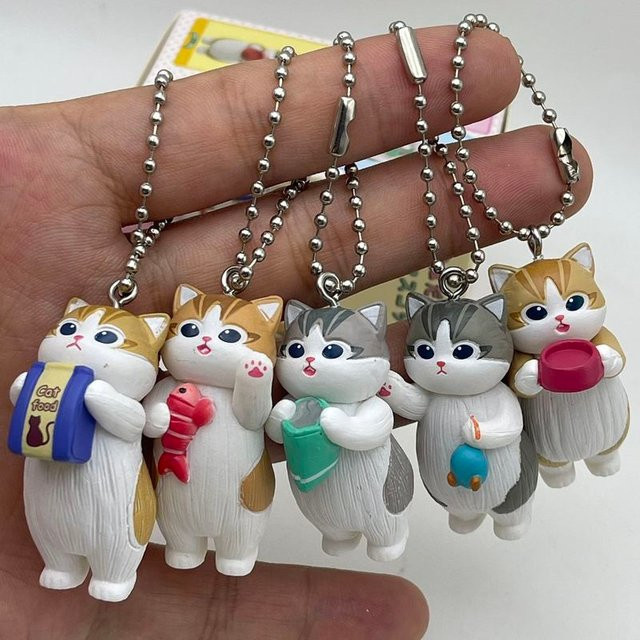 Mofusand Kawaii Katze Schlüsselanhänger Blind Box, Actionfigur, mit Lebensmittel Pose - Bild 1