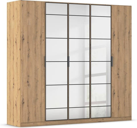 RAUCH Acero Drehtürenschrank in Eiche Artisan mit Spiegeltüren, B/H/T: 226 x 210 x 54 cm