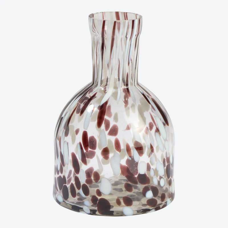 Moderne bauchige Glasvase von NKD in Weiß und Mehrfarbig mit abstraktem Design für Schnittblumen, B/T/H: 11 x 11 x 16 cm - Bild 2