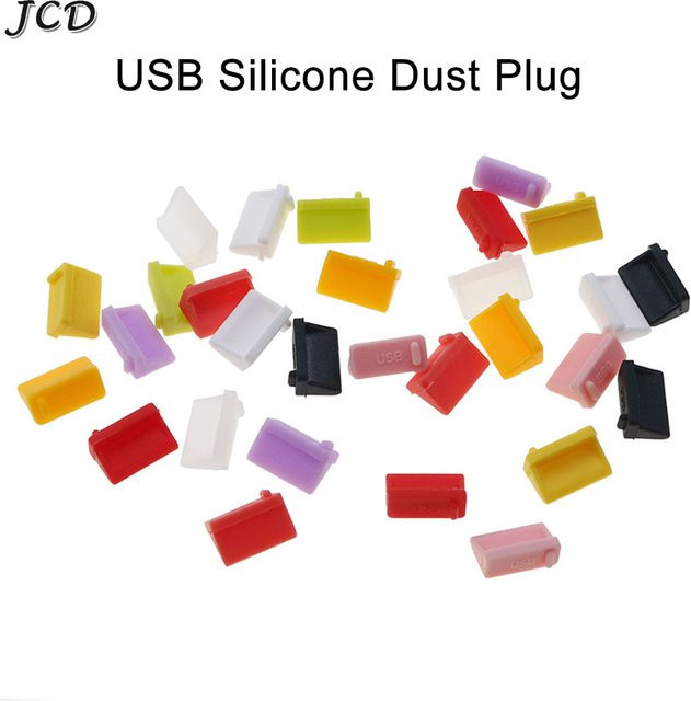 Jcd 10er Set Universal Silikon Staubschutz Kappen für USB-C Anschlüsse in Weiß - Bild 1